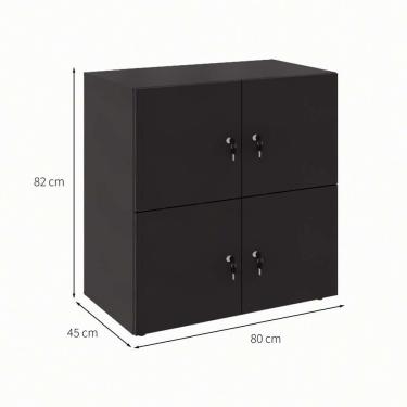 Imagem de Armário Locker Duplo Module 4 pt Preto