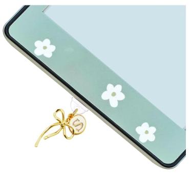 Imagem de MORWLAT Pingente de plugue de poeira Butterfly Letters compatível com Kindle Paperwhite lançado em 2025, plugue tipo C/USB C