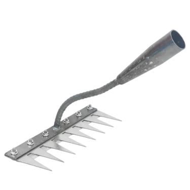 Imagem de IEUDNS Jardim ancinho de gramado afrouxando a ferramenta prática e robusta de mão pesada versátil para jardinagem de imóveis ao ar livre cultivo , 8 Dentes