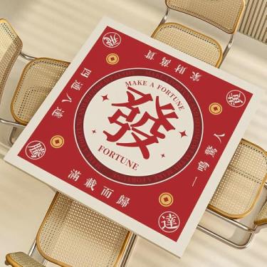 Imagem de Mahjong Poker Mat forTable Non-Slip Mahjong Tablecloth 31.5x31.5 Inch Multi-Purpose Gaming Mat for Mahjong, Board Games, Card Games Durable & Waterproof Surface with Carry Bag (Red)