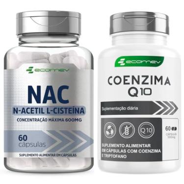 Imagem de Kit Coenzima Q10 100Mg Com L Triptofano + Nac 600mg 120Cáps - Ecomev