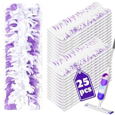 Imagem de Kusroie Pacote Com 25 Almofadas Descartáveis Para Esfregões Swiffer Power Mop, Reposição Refis Mop Compatíveis Esfregão Multissuperfícies E De Madeira Powermop Limpeza Pisos