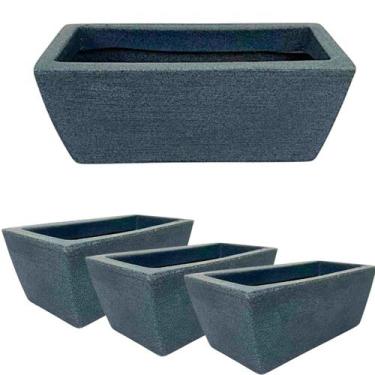 Imagem de Kit  4 Jardineira Luxo Floreira de chão Horta em casa Polietileno mode