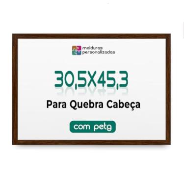 Imagem de Moldura 30,5x45,3 para Quebra Cabeça Puzzle Grow com Proteção Petg (Marrom)