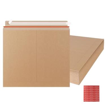 Imagem de zmybcpack Pacote com 25 envelopes de papelão Kraft rígidos de 32,4 x 38 cm, envelopes de papelão Kraft para CD, fotos, documentos