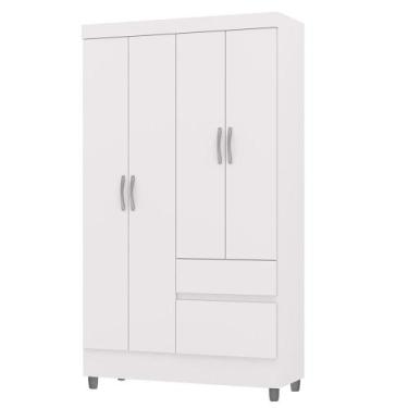Imagem de Guarda Roupa Solteiro 102cm Com 4 Portas Ideal Flex Branco - Vila Rica