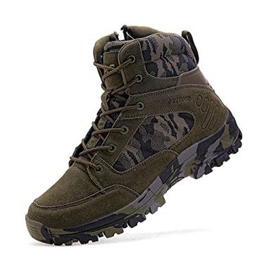 Imagem de Sapatos de combate cano alto, Botas militares camuflagem para o deserto selva ao ar livre, adequados para atividades ao ar livre, lazer, trabalho, caminhada, caminhada,(Green,41 EU)