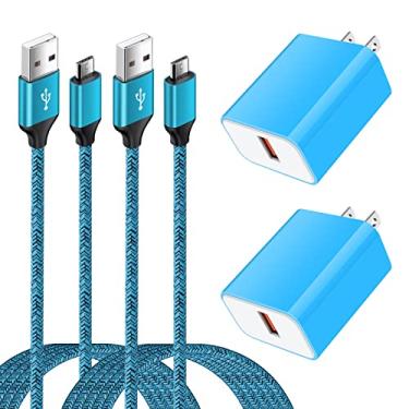 Imagem de Flecom Carregador De Parede Rápido Qc3.0 De 18 W Para Android, Carregamento Rápido Para Fire Tablet, Kindle, Samsung Galaxy J3 J5 J7 J8 S7 S6, Ps4 Xbox Lg K40 K20, Moto E4 E5 E6, Cabo Carregador Mic