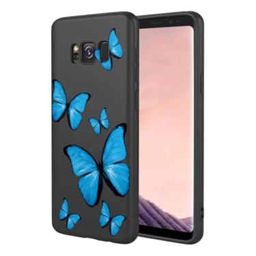 Imagem de KOARWVC Capa de telefone para Galaxy S8 Plus, capa para Samsung S8+ SM-G955U, design de padrão de borboleta, fina, protetora, macia, amortecedora, capa de telefone para Samsung Galaxy S8 Plus