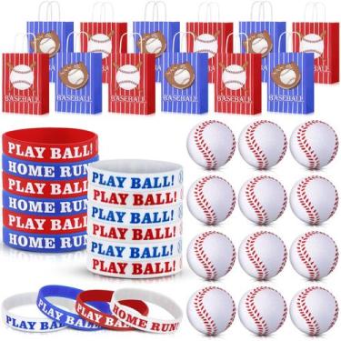 Imagem de Conjunto de 36 peças para festas de beisebol MTLEE com bolsas e pulsei