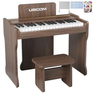 Imagem de UISCOM Teclado de piano infantil, piano digital de 37 teclas, piano infantil para crianças, mini brinquedo de piano para bebê, conjuntos de instrumentos musicais infantis, teclado de piano de madeira