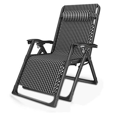 Imagem de ZYHSIJOBAS Cadeira dobrável básica, cadeira de balanço, ajustável, espreguiçadeira, acampamento, praia, acampamento, poltrona reclinável, retrátil, apoio para os pés, sol, dobrável, para almoço