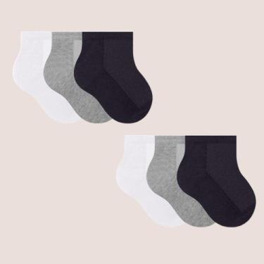 Imagem de Kit 6 Pares De Meias Selene Infantil Cano Curto Algodão, Misto, 21 a 2