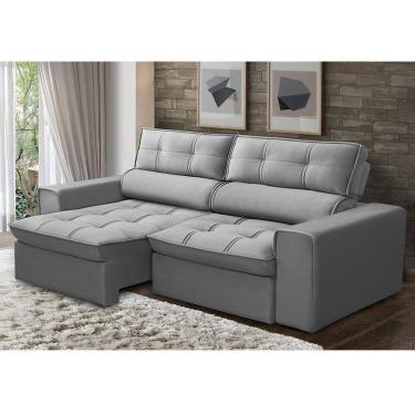 Imagem de Sofá Retrátil e Reclinável 3 Lugares 180cm Prata