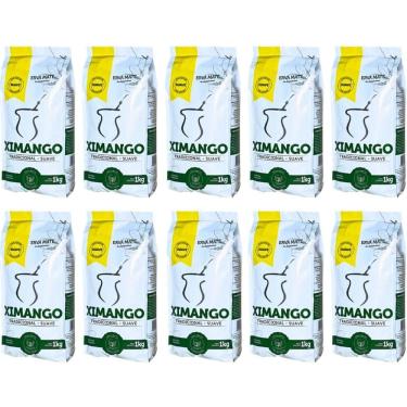 Imagem de Kit 10 Erva Mate de Chimarrão 1kg Tradicional Suave com Açúcar Ximango