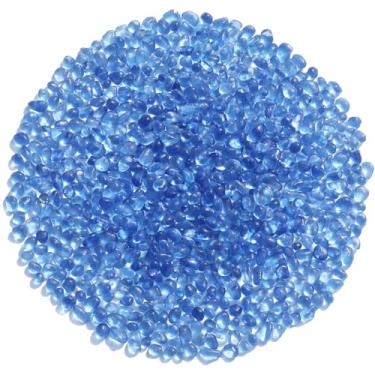 Imagem de QYGL Pedras de vidro marinho - pedras preciosas de vidro transparente azul claro - perfeitas para pedras de aquário, cascalho de aquário de peixes, enchimentos de vasos, artesanato DIY e decoração de