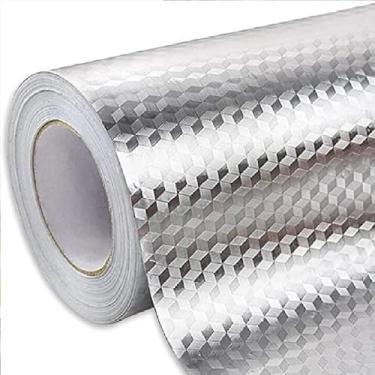 Imagem de 2 Papel Adesivo Metalizado Cozinha Lavável P/Fogão Armário e Gavetas