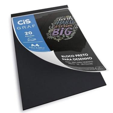 Imagem de Bloco de Papel Preto 180gr A4 20 Folhas, CIS, 70.0011