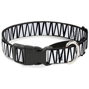 Imagem de Buckle-Down Coleira para cachorro Zig Zag Doodle preto/branco martingale, 3,8 cm de largura - cabe 40,6 a 58,4 cm de gola média