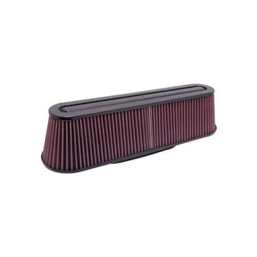 Imagem de K&N Filtro de ar universal - parte superior e base de fibra de carbono: alto desempenho, premium, lavável, filtro de motor de substituição: altura do filtro: 4,625 polegadas, comprimento da flange: 5