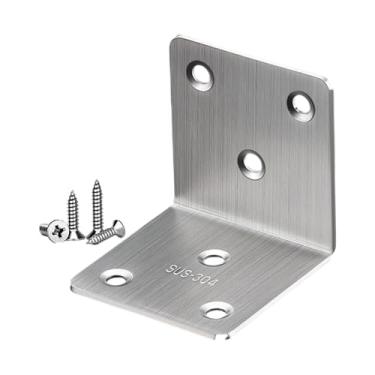 Imagem de Ioensy Suporte de ângulo reto suportes de canto resistente, com parafusos, cinta de canto de forma multiuso, L para o armário, móveis, 5cmx5cmx5cm