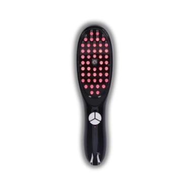 Imagem de Pente Escova Elétrica Massageadora Unissex EMS com Terapia de Luz LED Azul e Vermelha - Terapia Capilar com Função de Crescimento Capilar e Alívio de Estresse