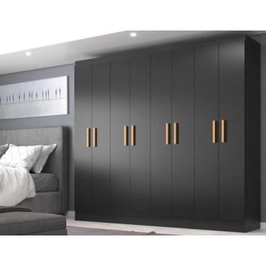 Imagem de Guarda Roupas Paris 8 Portas Casal - Evidencia Moveis, Black