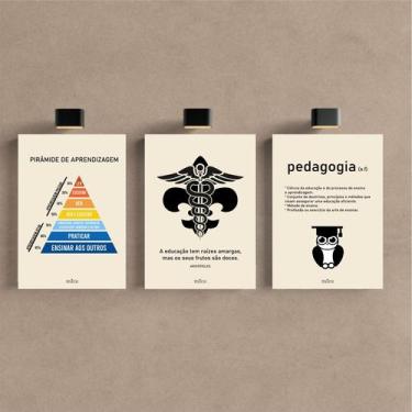 Imagem de Kit 3 Quadro Decorativo Pedagogia Escola Colégio Educação - Telech, 28