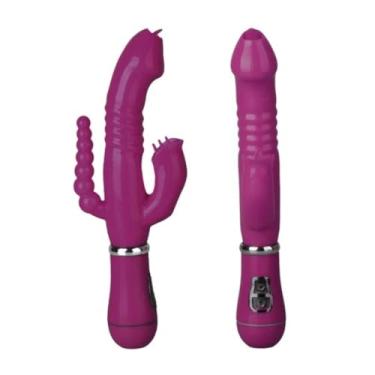 Imagem de Vibrador Tripla Estimulação Recarregável Com Língua 12 Vibrações Orgasmos Intensos Autoconhecimento [MAGENTA]