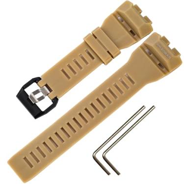 Imagem de Pulseira de substituição de silicone macio para Casio GBD-100 masculina acessórios de relógio (cáqui)