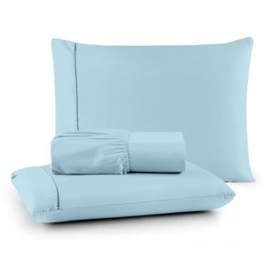 Imagem de Roupa de Cama Lençol Queen 200 Fios Algodão 3 Peças em Ponto Palito Anti-Pilling com Toque Suave Premium