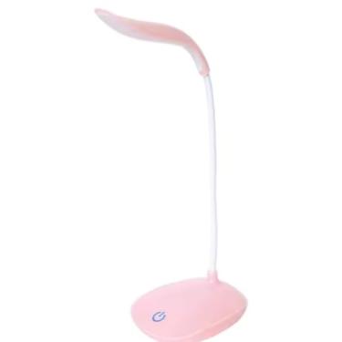 Imagem de Luminária de Mesa LED USB Flexível e Recarregável – Abajur com 3 Níveis de Intensidade de Luz (Rosa)