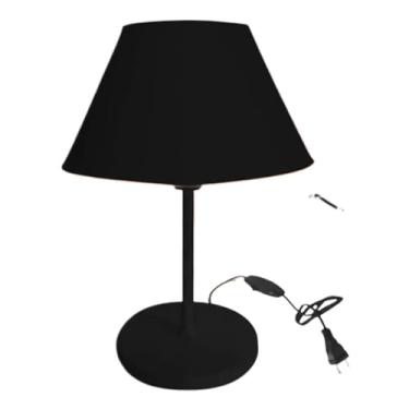 Imagem de Luminária de Mesa Abajur Cúpula Injetada para Escritório Quarto Recepção Decoração Sala Moderno (PRETO/PRETO,1)