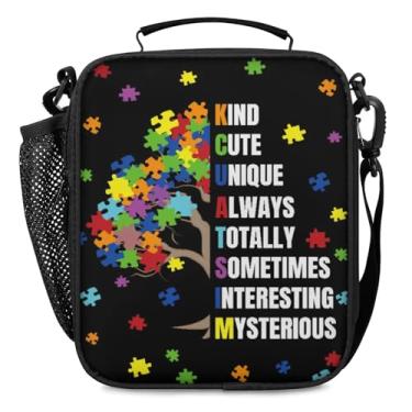 Imagem de Lancheira de conscientização do autismo para meninos e meninas – Lancheira térmica reutilizável para crianças – Lancheira térmica de grande capacidade para almoço de volta às aulas