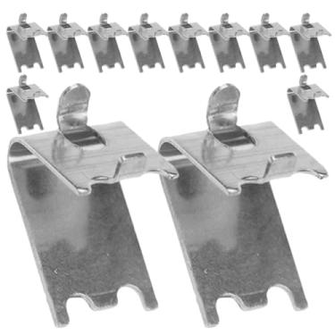 Imagem de Gadpiparty 12 Clipes De Prateleira De Aço Inoxidável Geladeira - Suportes E Ganchos Prateleiras De Freezer De Alta Resistência - Clipes De Prateleira De Geladeira De Nível