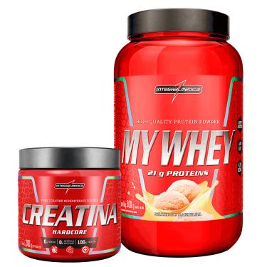 Imagem de Kit My Whey Baunilha 900g + Creatina 100% Pura 300g Kit Construção Muscular