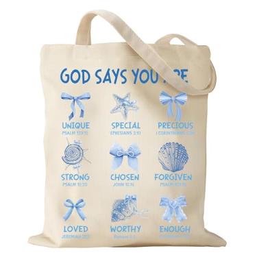 Imagem de Sitsink Presentes de laço azul para mulheres – Bíblia cristã inspiradora verão oceano concha presentes náuticos para meninas amigas, chá de panela de bebê bilblico Natal