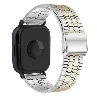 Imagem de Pulseira de Aço Inoxidável para Redmi Watch 5 Active, acessórios de relógio inteligente, cinto de substituição (silver gold)