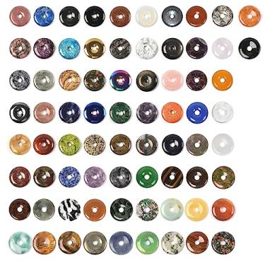Imagem de Justinstones Atacado Sortido De Contas Cristal Cura Em Formato Moeda Circular 40 Mm Para Fazer Joias Faça Você Mesmo (Pacote Com 6)
