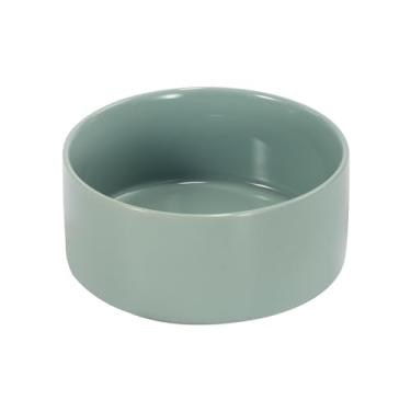 Imagem de SPUNKYJUNKY Tigela de cerâmica para cães e gatos de 1,190 g, tigela de água moderna e pesada para comida verde Morandi (1 pacote)