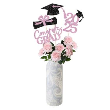Imagem de hhdatc Graduation Decorations Class of 2024 Centerpieces for Tables,Table Toppers Party Centerpiece Sticks Supplies Pink