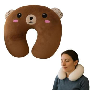 Imagem de Almofada para Pescoço Cervical de Viagem Travesseiro Encosto de Cabeça Descanso Apoio Confortável Protetor Ergonomico Macio Neck Relax Grande Postural Adulto Infantil Portatil (Marrom)