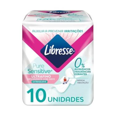 Imagem de Libresse, Absorvente Pure Sensitive Ultrafino com Abas 10 unidades