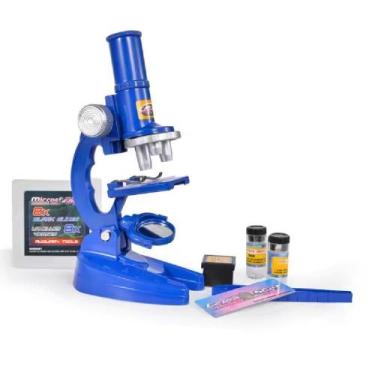 Imagem de Microscopio de mesa infantil kit laboratorio pedagogico com ampliação 