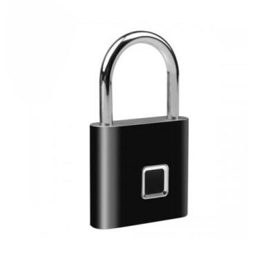 Imagem de Cadeado Biométrico Inteligente Sem Chave, Abertura Digital PRETO - Mas