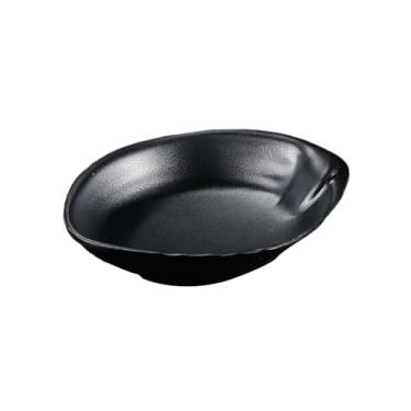 Imagem de Prato de molho preto simples e delicado quadrado esmaltado retrô - prato de orelha de 14 cm