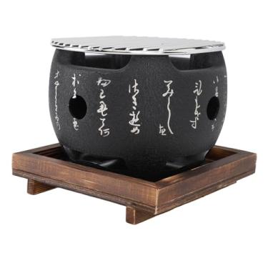 Imagem de Jauarta Mini churrasqueira japonesa portátil japonesa redonda para alimentos fogão a carvão ferramenta de churrasco doméstica (P)