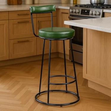 Imagem de Banqueta Alta Miami, Kit 2 Unidades, 96cm, para Balcão e Cozinha, Preta (VERDE)