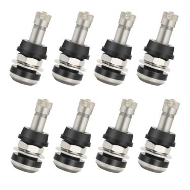 Imagem de Ketofa TR-416 Hastes de válvula de metal, haste de válvula de pneu montagem externa serve para furos de aro de 0,1,150.6 cm e 0,1,587.5 cm longos 3,8 cm, prata (8 peças)