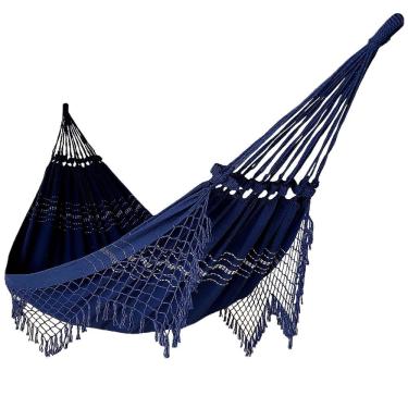 Imagem de Rede De Dormir Casal Balanço De Algodão :azul Marinho